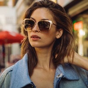 DIFF Eyewear | Becky Cat Eye Rose Gold Sunglasses